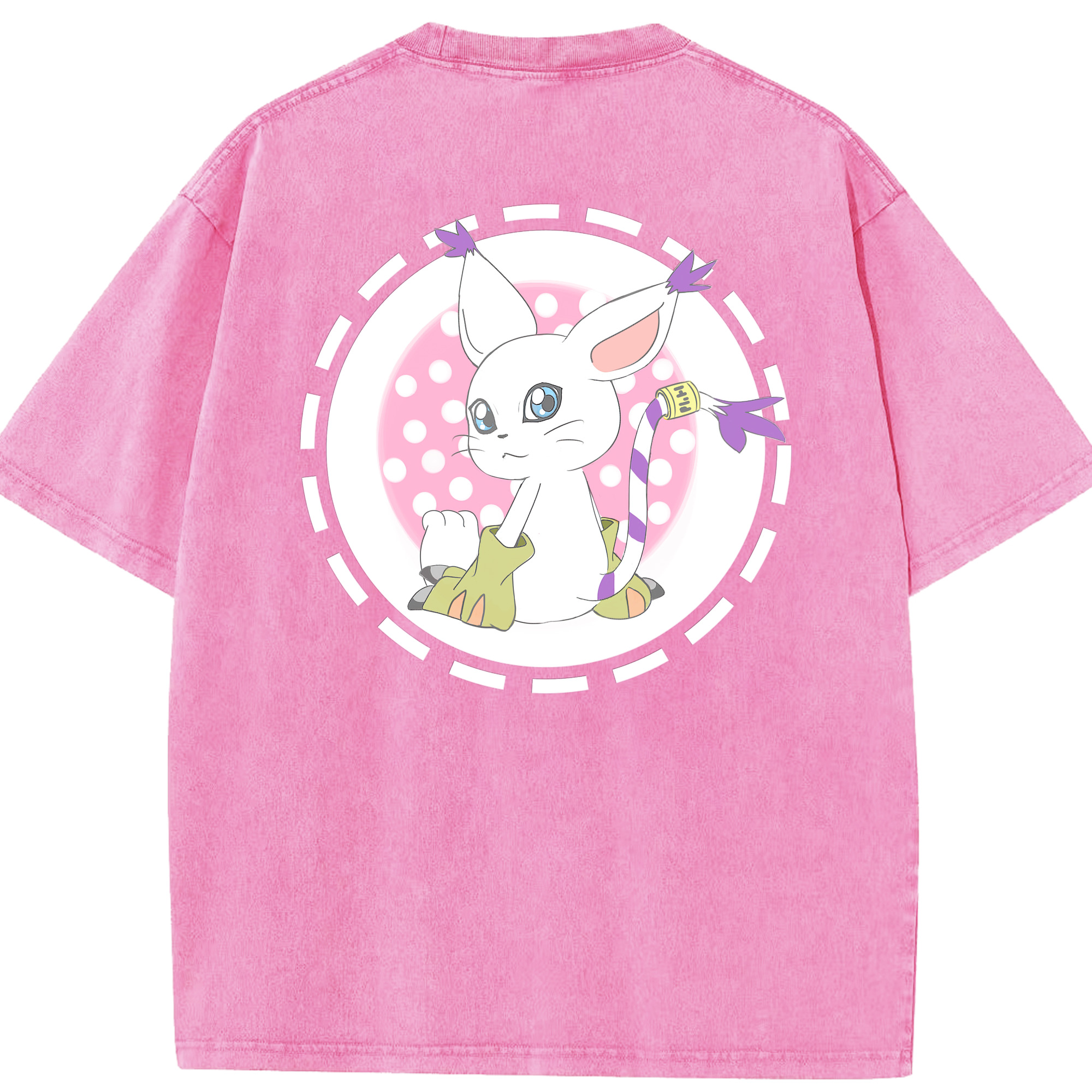 （画像用） Digimon デジタルモンスター/デジモン 綿100% ヴィンテージ風 半袖Tシャツ（背面プリント）